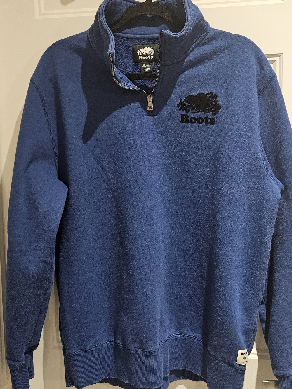 Roots Royal Blue Quarter-Zip Fleece Pullover